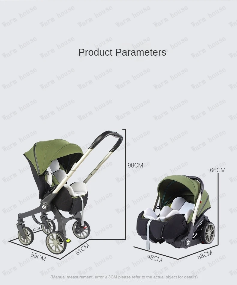 4-in-1 baby two-way stroller Multifunctional newborn baby stroller 3in1 Foldable Basket type seat