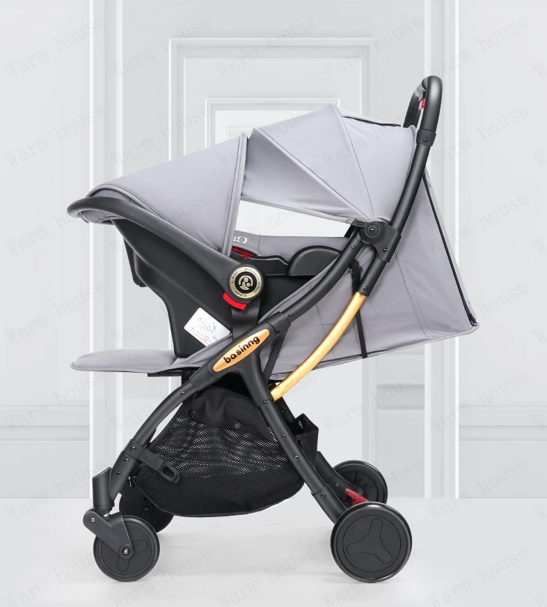 Twins Baby stroller with car seats 0-3 years lightweight baby stroller 3in1 four wheels Shock absorption folding for Two babies