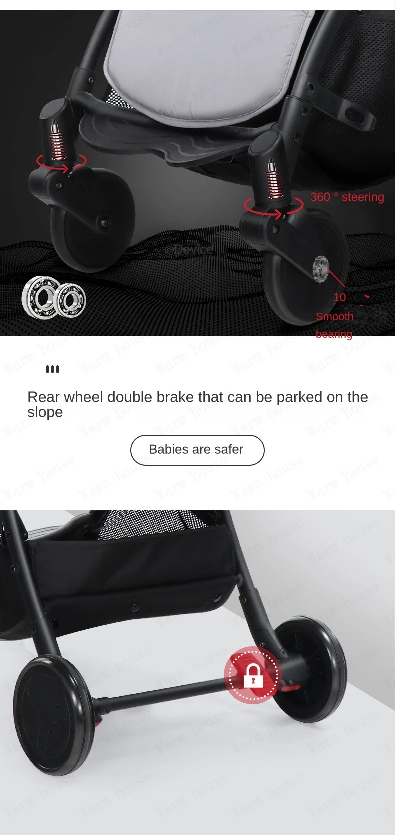 Twins Baby stroller with car seats 0-3 years lightweight baby stroller 3in1 four wheels Shock absorption folding for Two babies