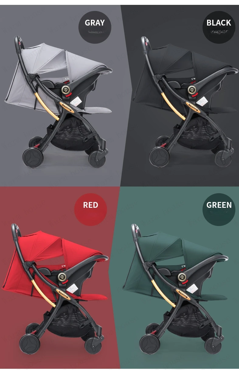 Twins Baby stroller with car seats 0-3 years lightweight baby stroller 3in1 four wheels Shock absorption folding for Two babies