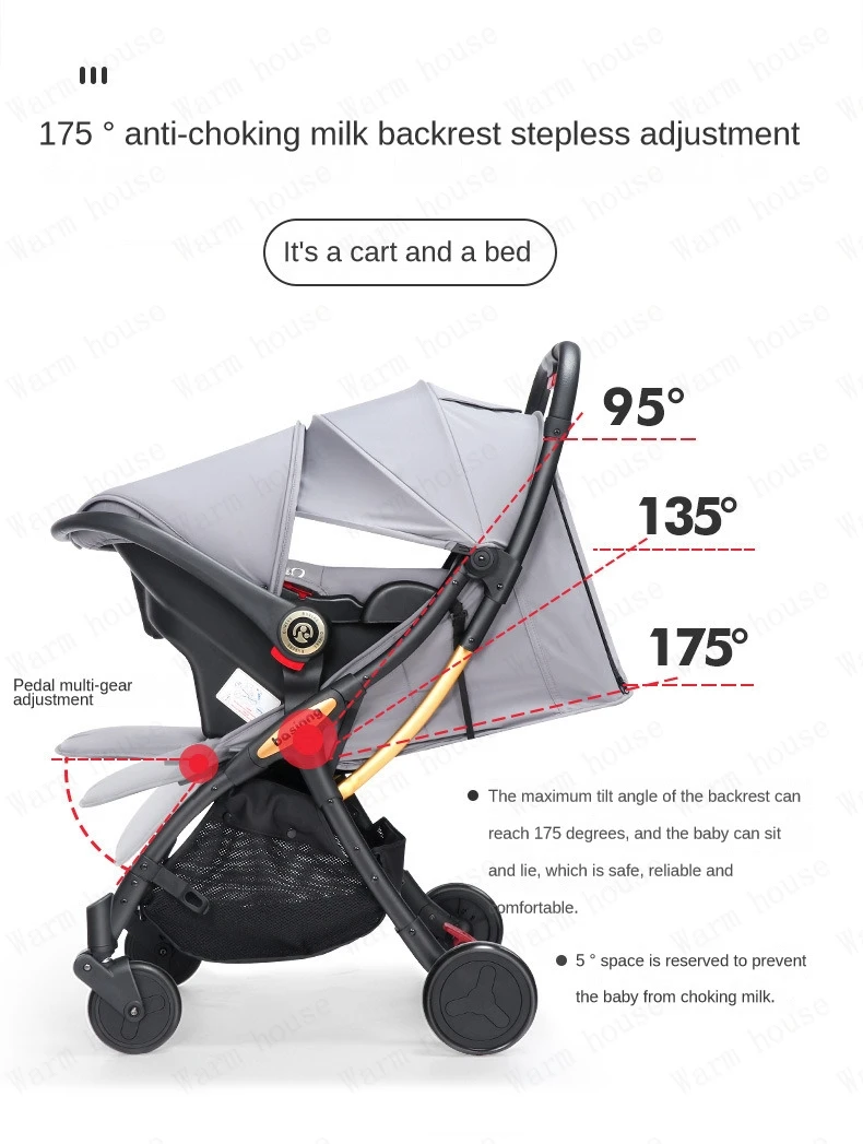 Twins Baby stroller with car seats 0-3 years lightweight baby stroller 3in1 four wheels Shock absorption folding for Two babies
