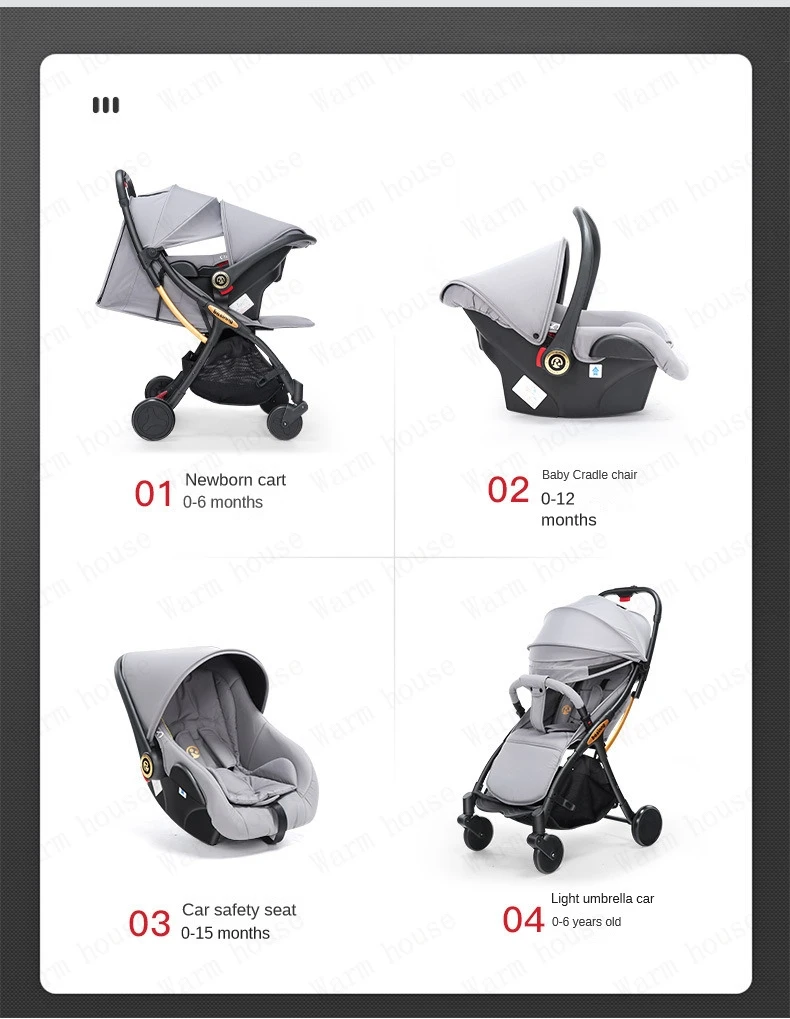 Twins Baby stroller with car seats 0-3 years lightweight baby stroller 3in1 four wheels Shock absorption folding for Two babies
