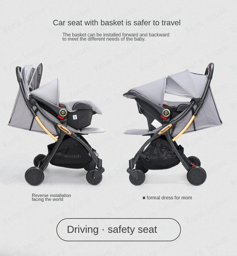 Twins Baby stroller with car seats 0-3 years lightweight baby stroller 3in1 four wheels Shock absorption folding for Two babies