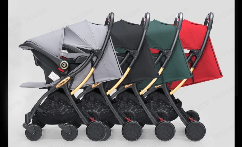 Twins Baby stroller with car seats 0-3 years lightweight baby stroller 3in1 four wheels Shock absorption folding for Two babies
