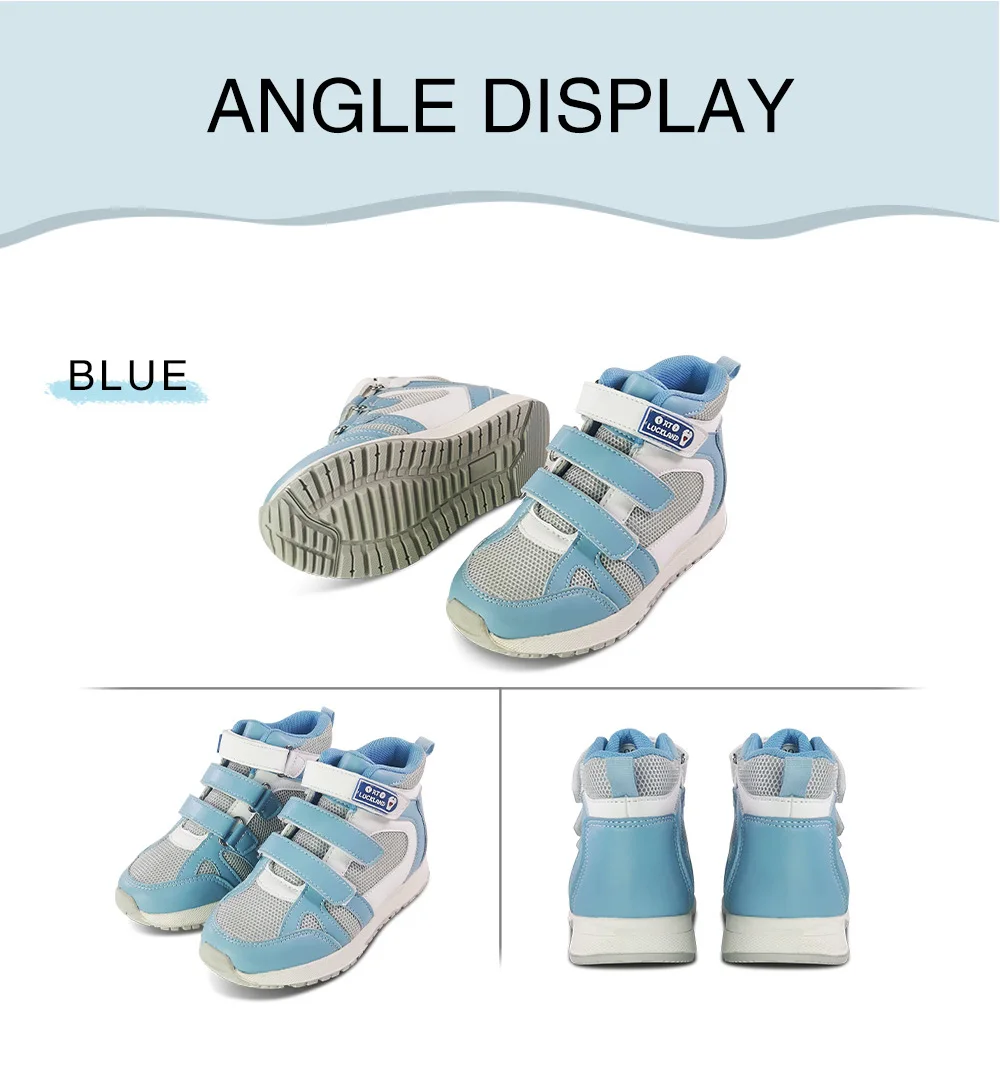 Ortoluckland Girls Shoes Boys Kids Orthopedic Mesh Sneakers Children Sporty Leather Boots With Arch Support Insole 4to 12Years