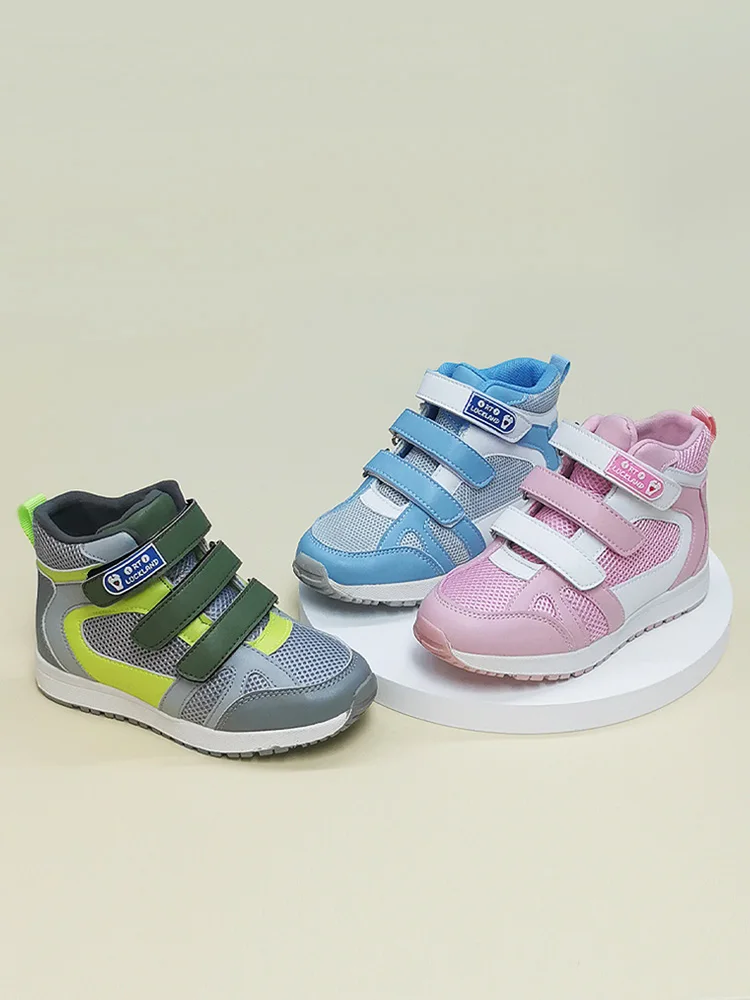 Ortoluckland Girls Shoes Boys Kids Orthopedic Mesh Sneakers Children Sporty Leather Boots With Arch Support Insole 4to 12Years