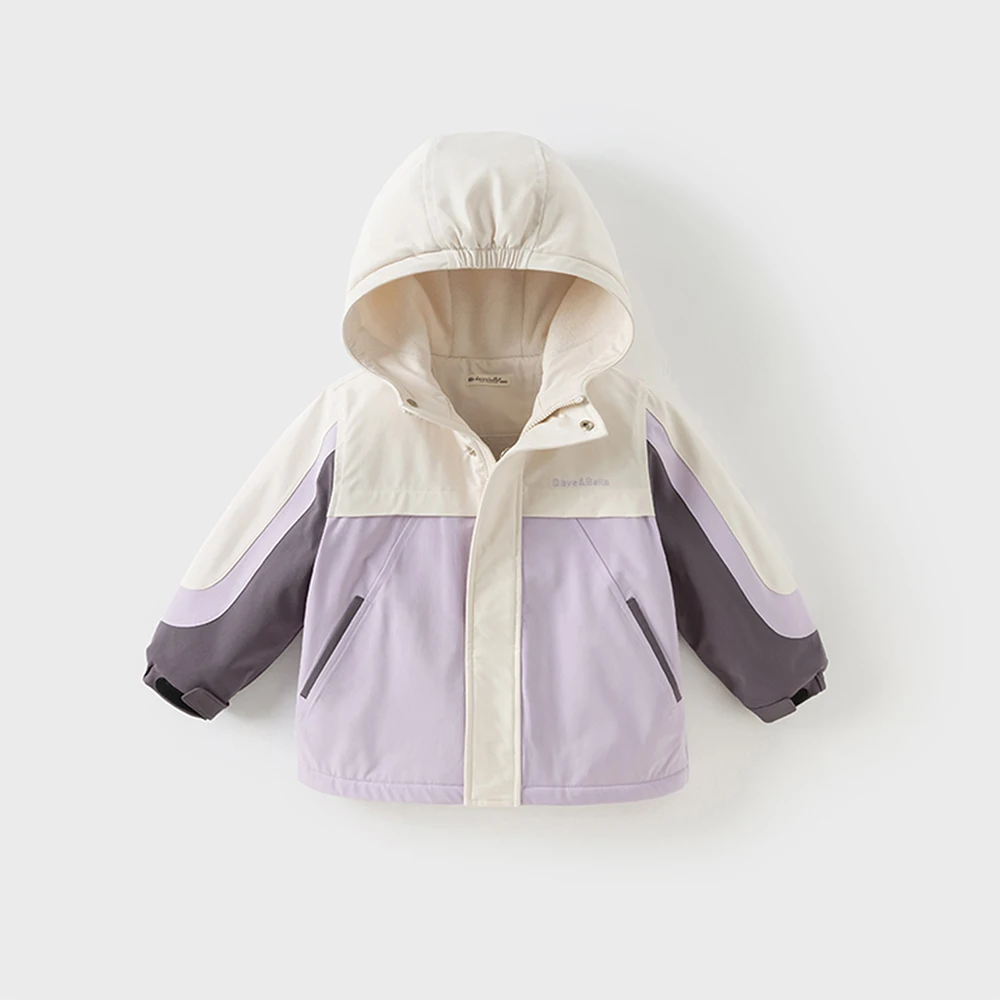 Dave Bella Boys Gilrs Spring Autumn Jacket Coat for Children Waterproof Outdoor Hoodie Kids Outerwear Clothing Coat DB3241555-A