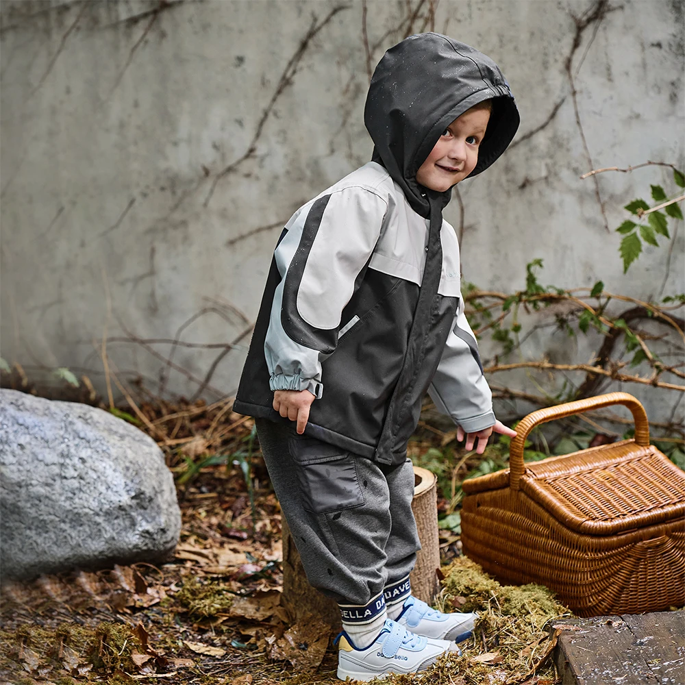 Dave Bella Boys Gilrs Spring Autumn Jacket Coat for Children Waterproof Outdoor Hoodie Kids Outerwear Clothing Coat DB3241555-A
