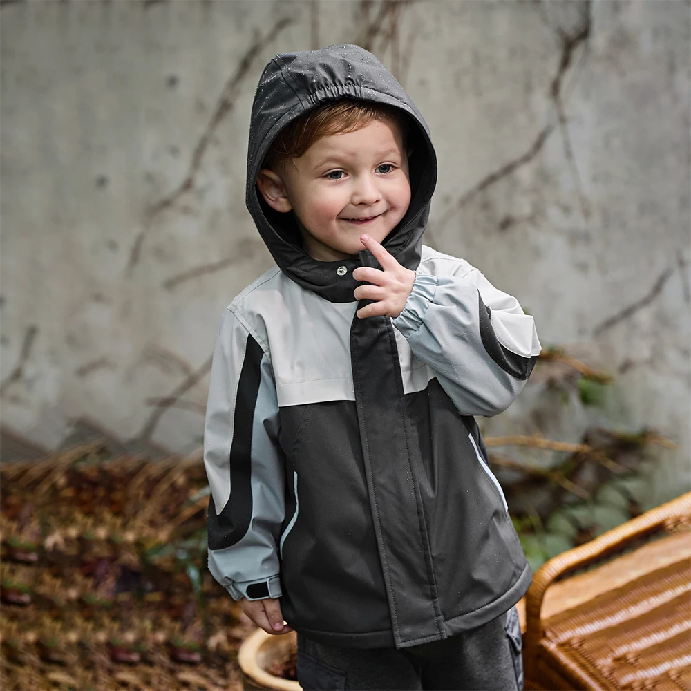 Dave Bella Boys Gilrs Spring Autumn Jacket Coat for Children Waterproof Outdoor Hoodie Kids Outerwear Clothing Coat DB3241555-A