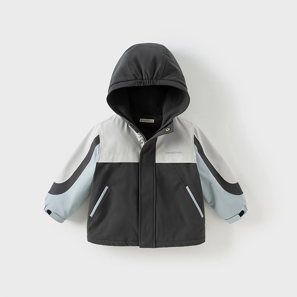 Dave Bella Boys Gilrs Spring Autumn Jacket Coat for Children Waterproof Outdoor Hoodie Kids Outerwear Clothing Coat DB3241555-A