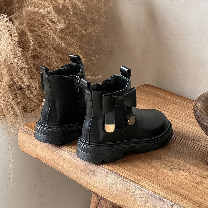 Children Casual Boots for Girls 2025 Autumn Winter New Fashion Korean Style Soft Bottom Anti-slippery Versatile Princess Shoes