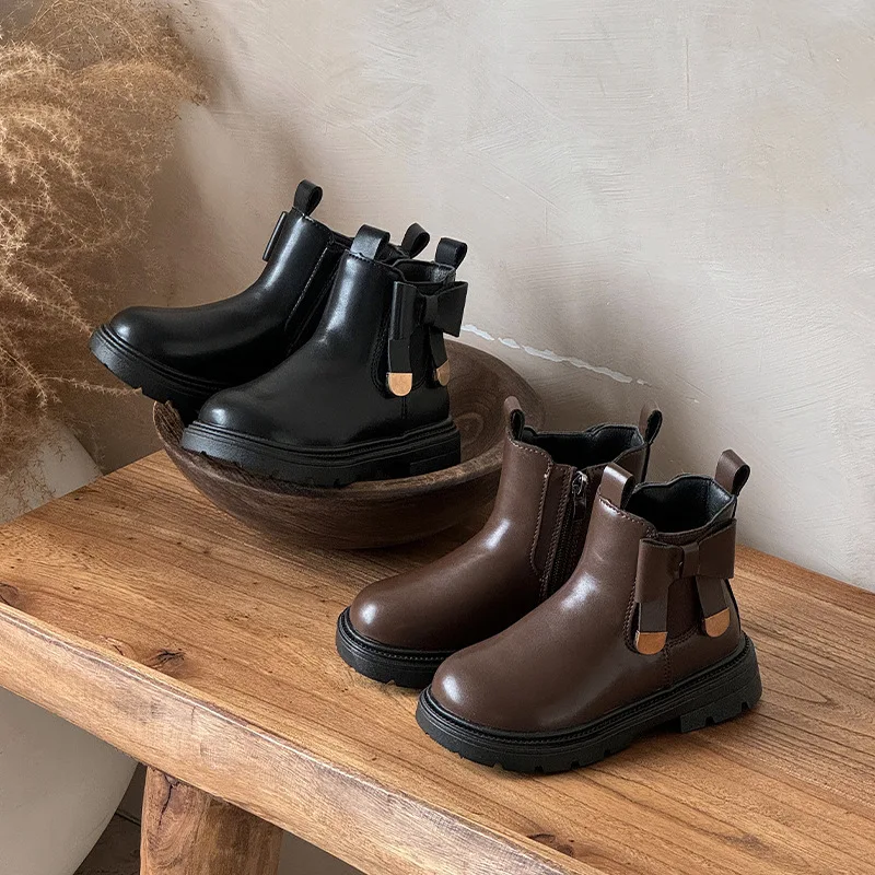 Children Casual Boots for Girls 2025 Autumn Winter New Fashion Korean Style Soft Bottom Anti-slippery Versatile Princess Shoes