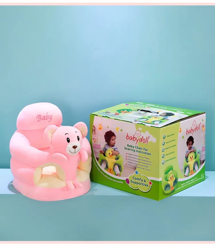 Sponge Fill Children's Cartoon Animal Learning Seat Baby Sofa Support Seat Cover Plush Chair Feeding Portable Seat Soft Cushion