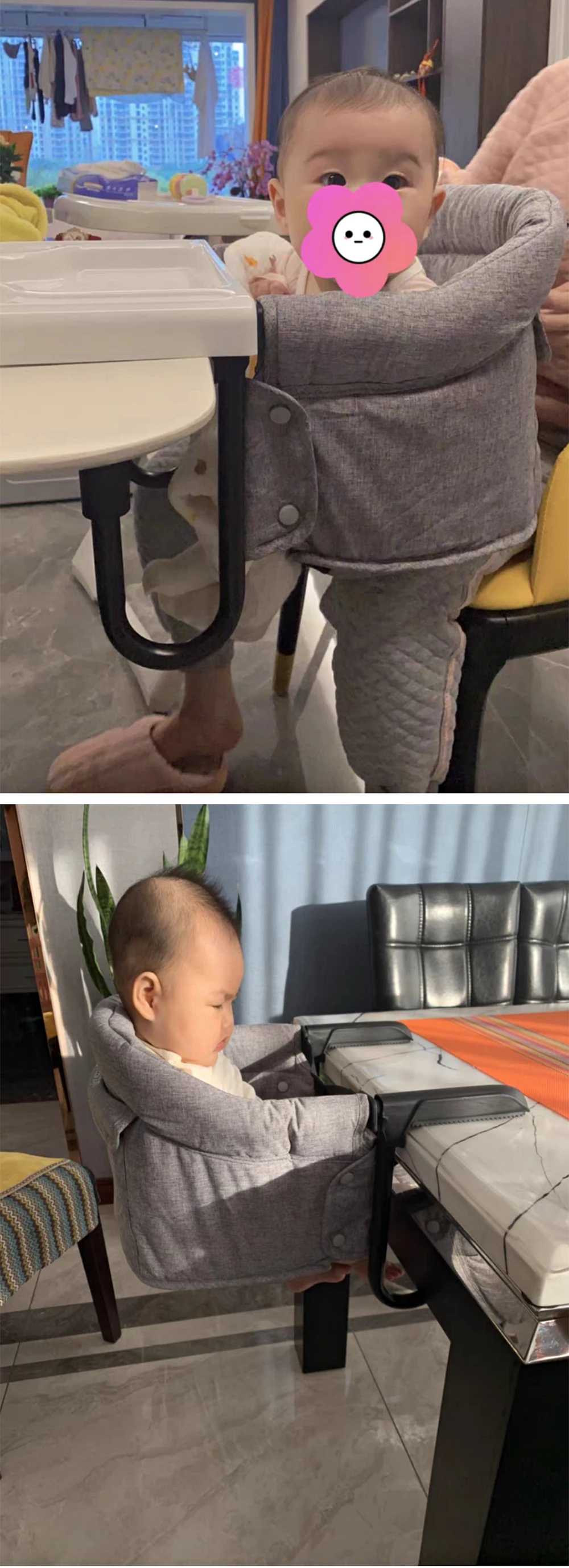 PANGDUBE Foldable Baby High Chair Portable Feeding Chair Booster Seat with Safety Belt Toddler Dining Chair for Infant Travel