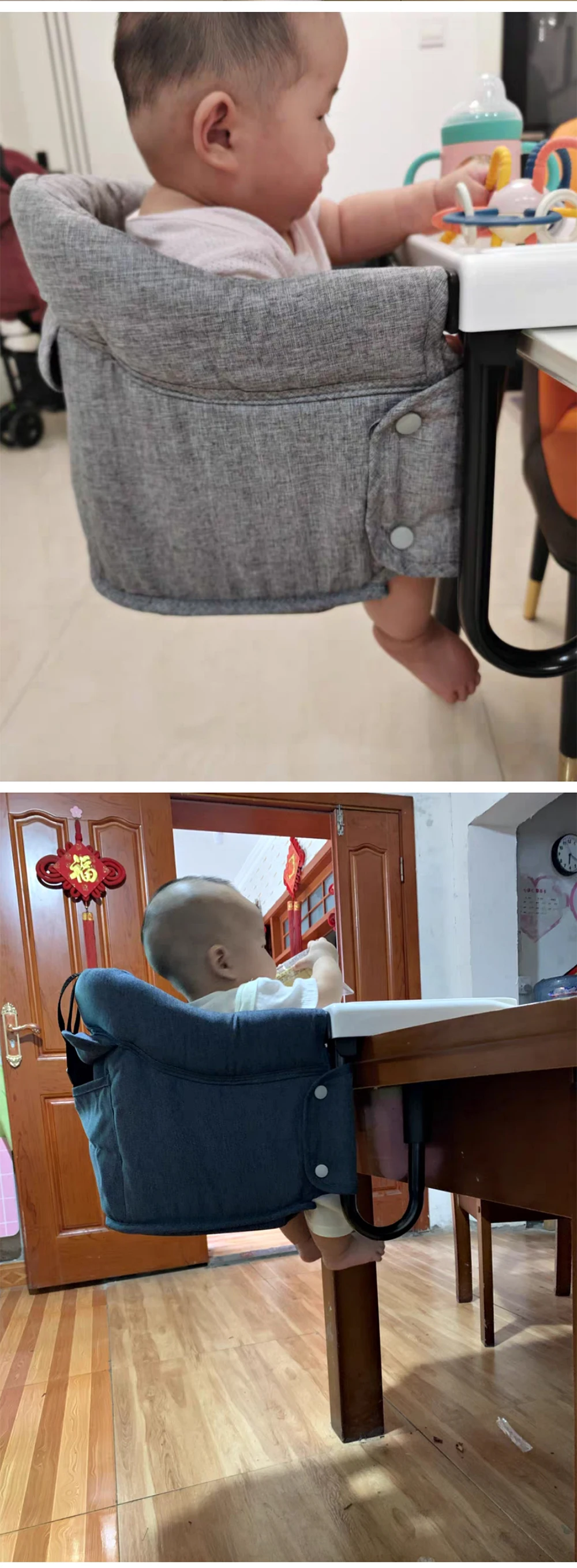 PANGDUBE Foldable Baby High Chair Portable Feeding Chair Booster Seat with Safety Belt Toddler Dining Chair for Infant Travel