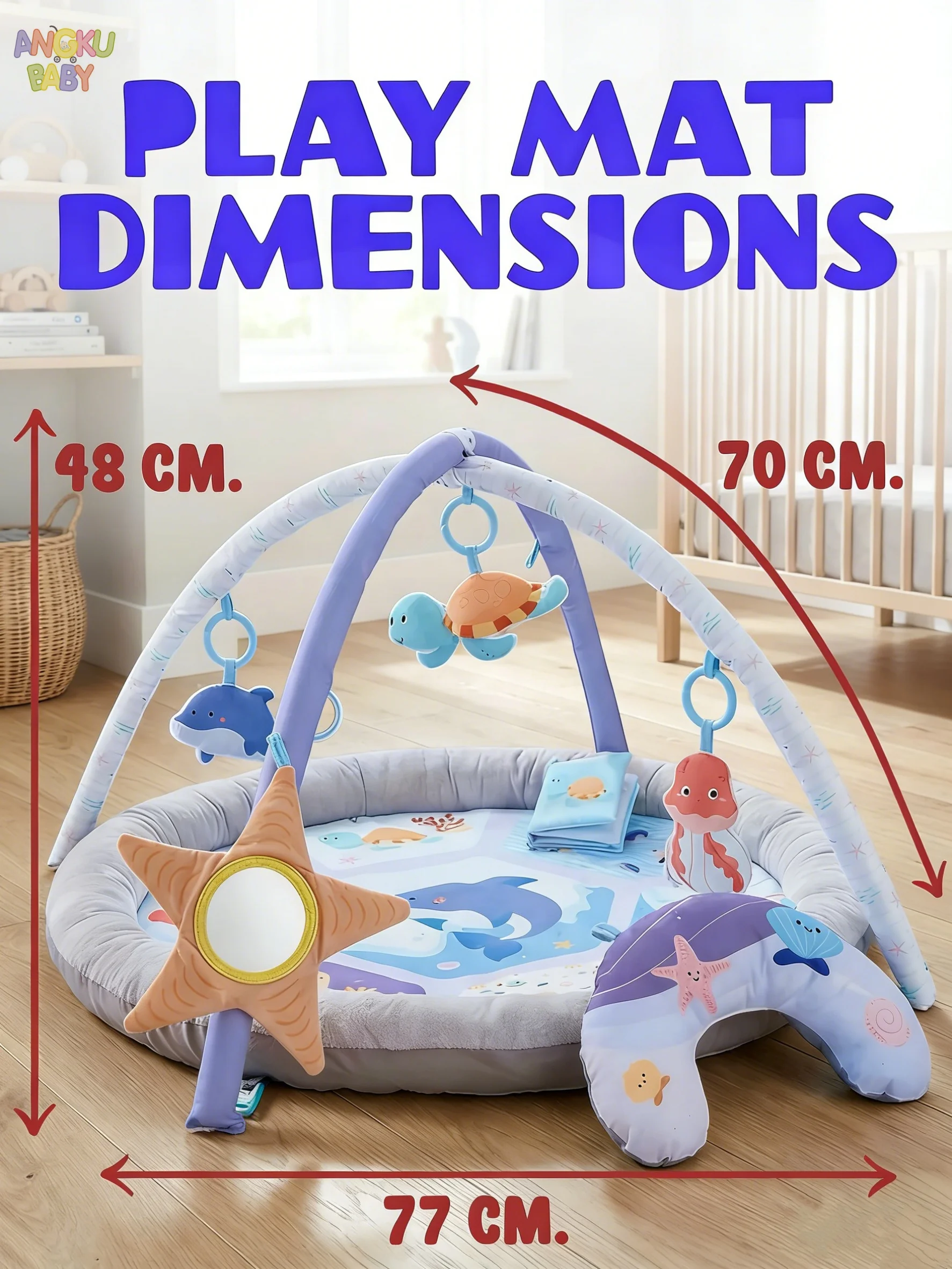 Foldable Baby Playmats and Gyms Safe Playpen-Style Baby Activity Gym with Pillow and Toys Removable Padding Thick Breathable Baby Play Mat Early Learning Gym Floor Mats with Foldable Storage for Newborns 0-36M