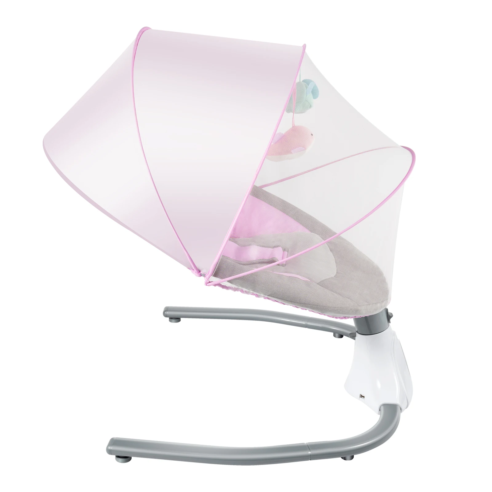 Electric Bluetooth Baby Cradle Baby Auto Swing Chair with Remote Control for 0-18 Months, Swing Amplitudes /Timing Adjustable