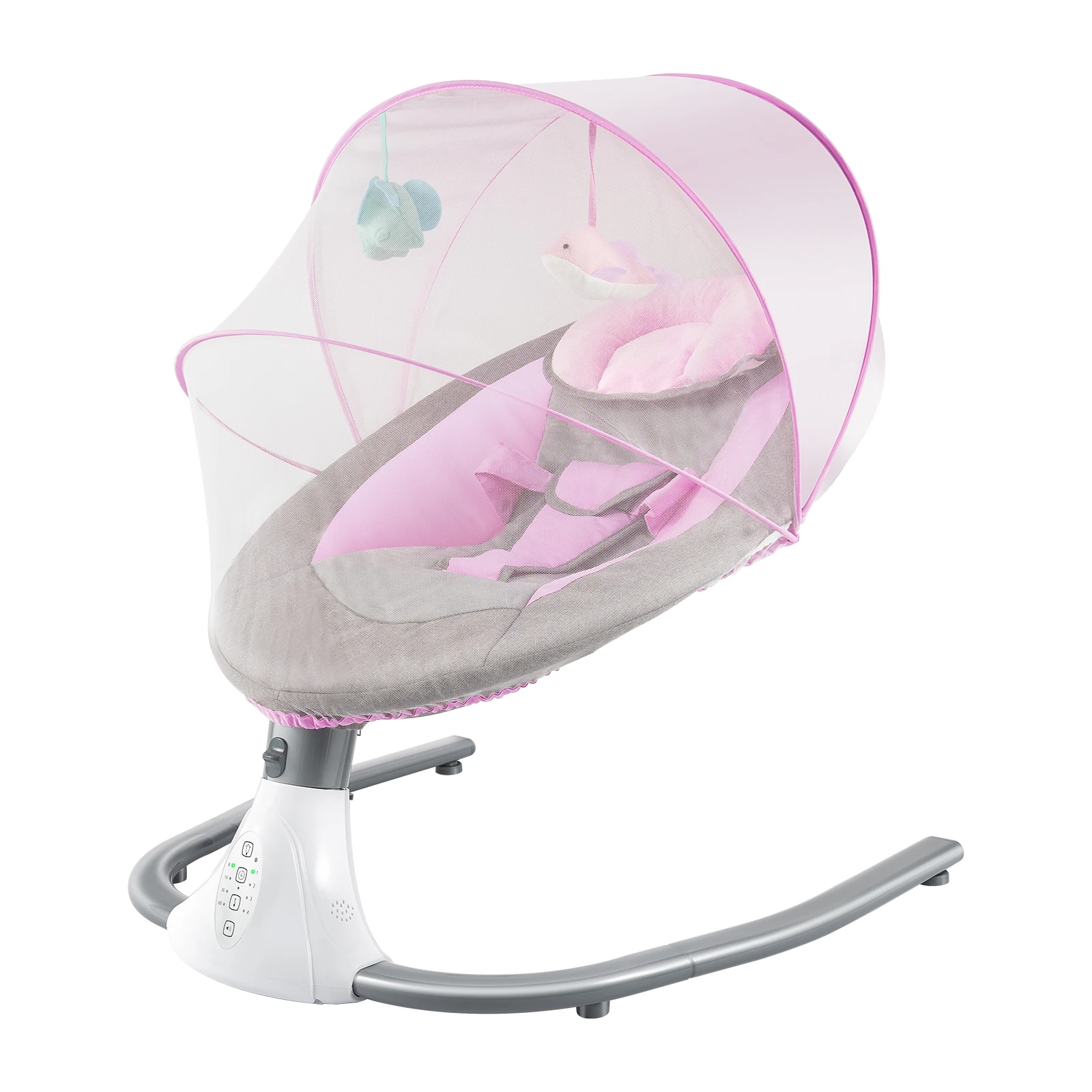 Electric Bluetooth Baby Cradle Baby Auto Swing Chair with Remote Control for 0-18 Months, Swing Amplitudes /Timing Adjustable