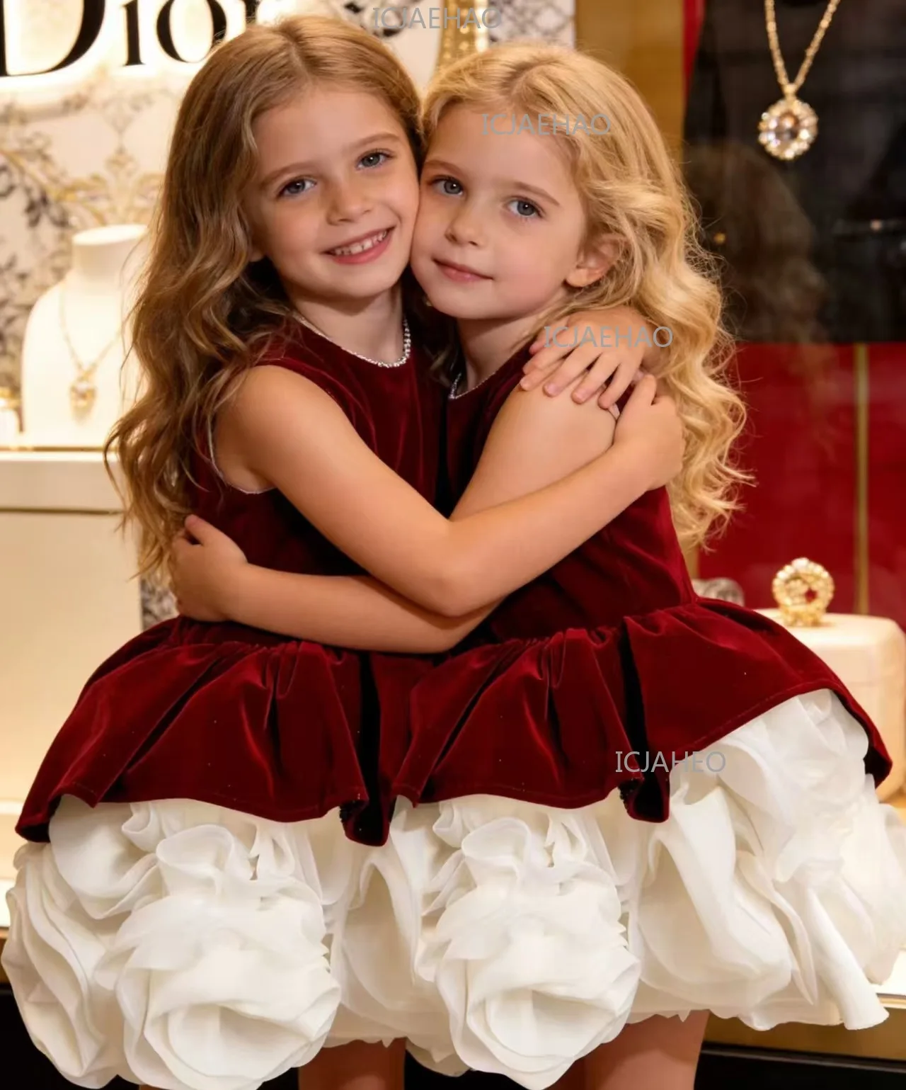 New Little Girl Princess GownChildren Girls Dress Clothes Sleeveless Formal Costume Elegant Tutu Party Pageant Kids Clothing