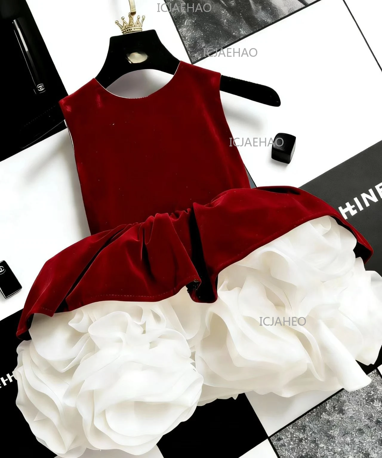 New Little Girl Princess GownChildren Girls Dress Clothes Sleeveless Formal Costume Elegant Tutu Party Pageant Kids Clothing