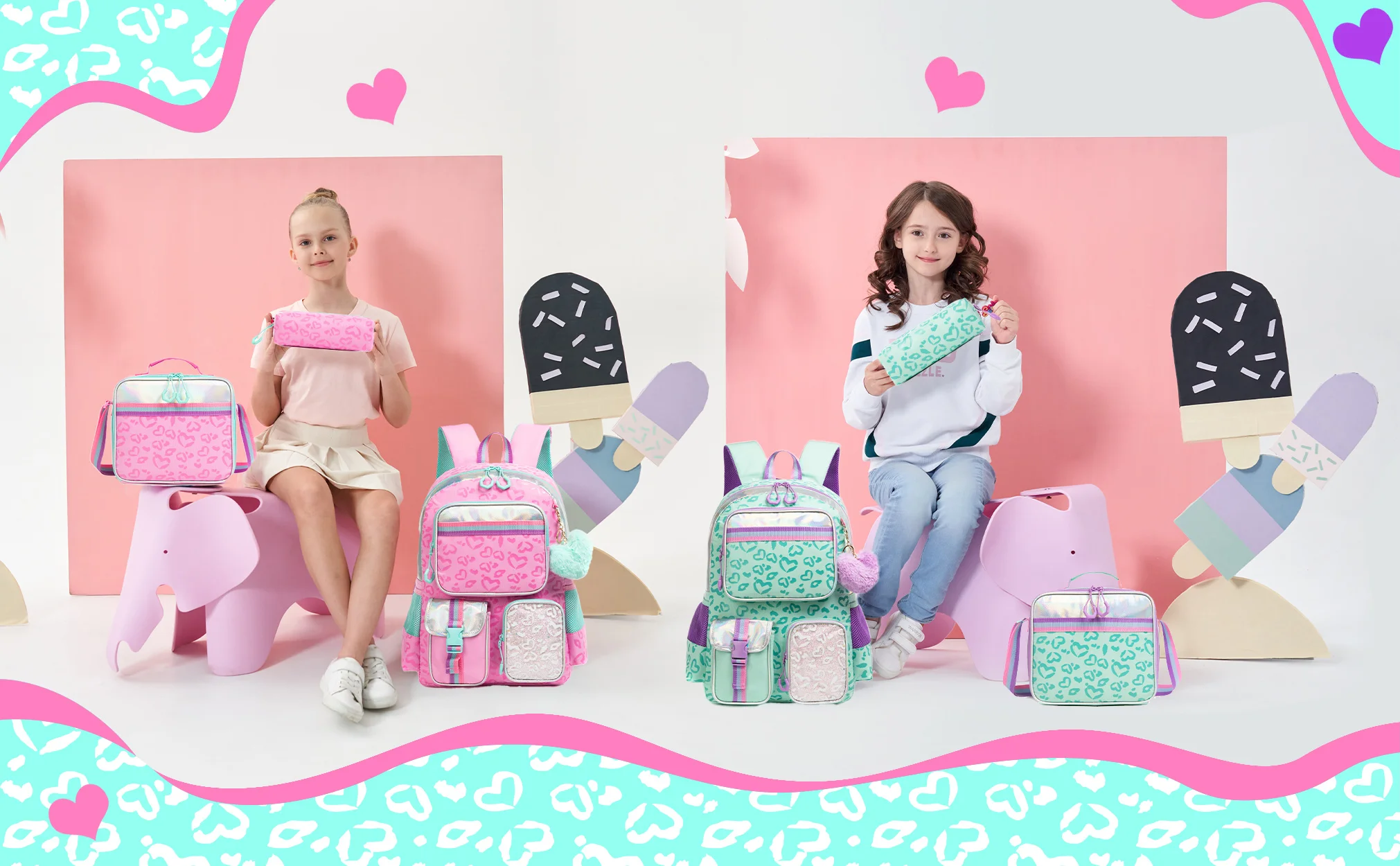 Meetbelify Aesthetic Backpack for Girls School Backpack with Lunch Box for Elementary to Teen Girls Cute School Bag Purple