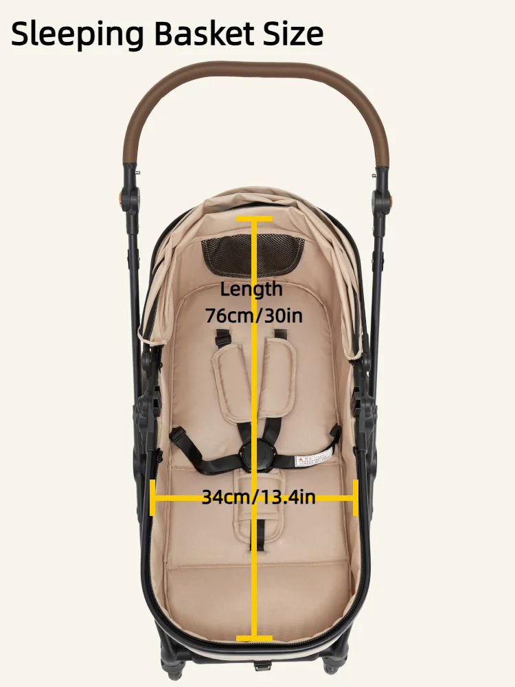 High Landscape Baby Stroller 2-in-1 Convertible Pram Infant Carriage Shock Absorbing Wheels Adjustable Handle Sturdy Durable