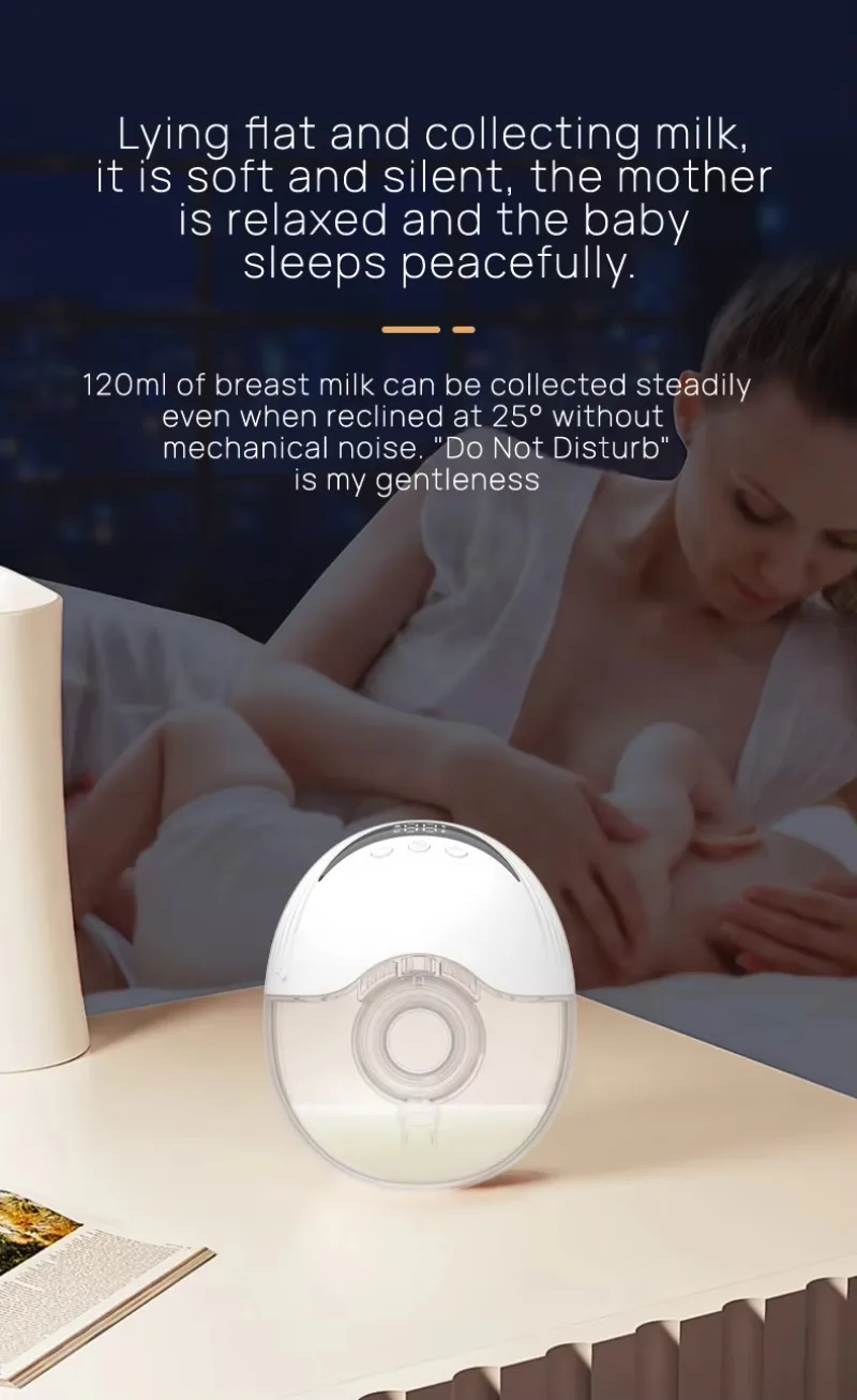 Portable Breast Pump Hands Free Wireless Wearable Electric Breast Pump BPA Free 4 Modes 12 Levels Silicone with LED Display