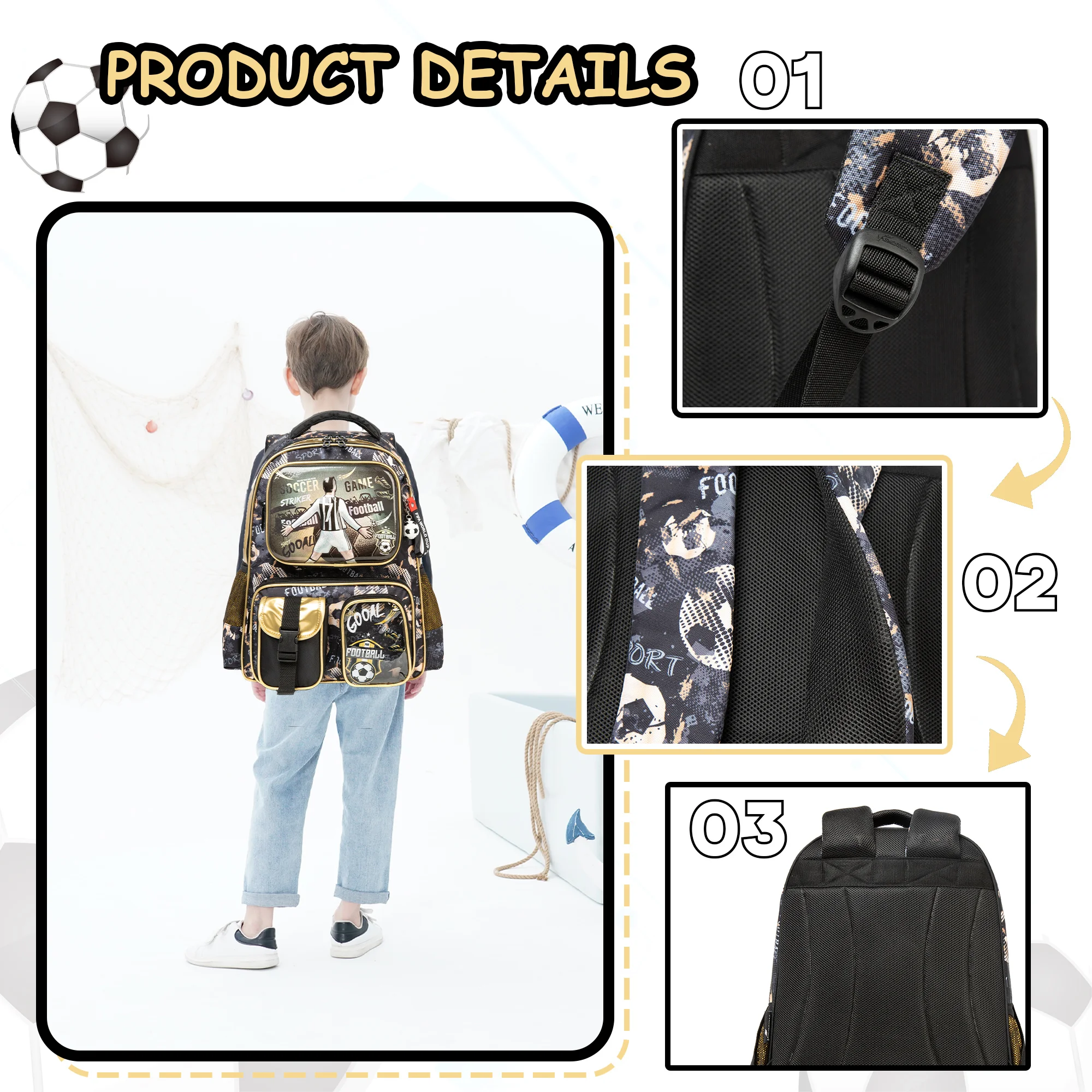 Boys Backpack Set with Lunch Box, School Travel Bookbag for Preschool & Elementary Kids Ages 8-10