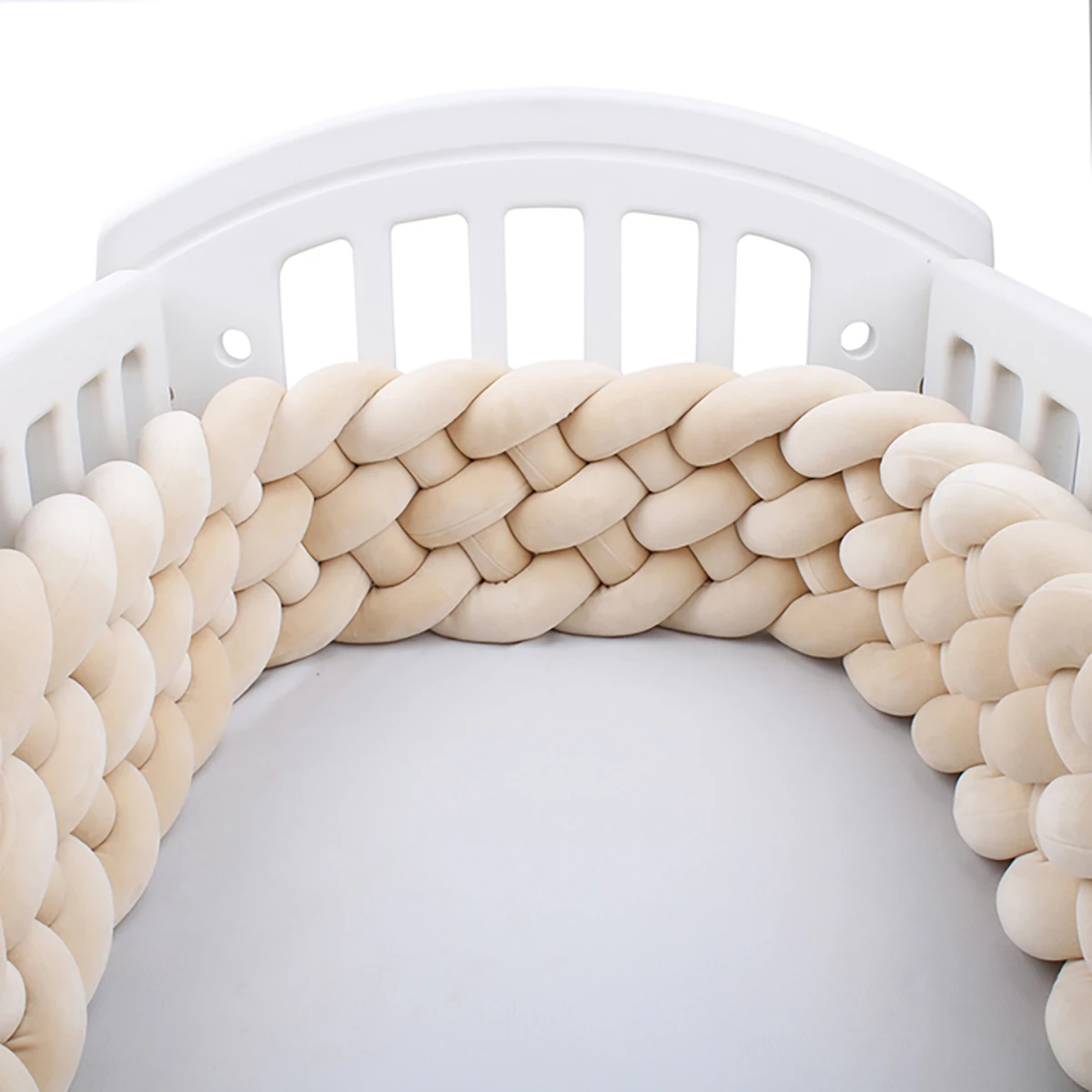 200cm Braided Baby Crib Bumper Pad Soft Breathable Toddler Bed Rail Protector Nursery Decor Newborn Baby Shower Gifts