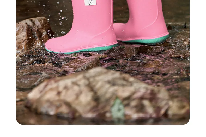 2026 New Kids Anti Slip Rain Boots Soft Waterproof Rubber Shoes Comfortable Wear Resistant Casual Water Boots For Boys Girls