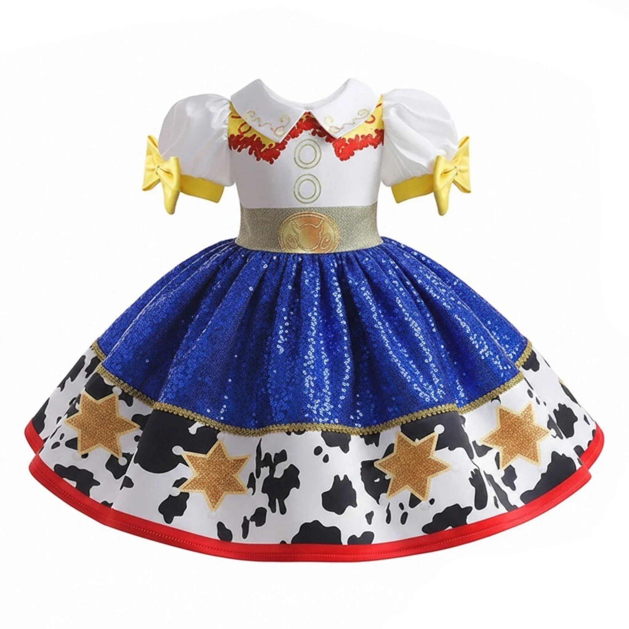 Kids Girls Cosplay Costume for Western Cowgirl Dress for Halloween Birthday Theme Party Outfit Cowboy Hat Scarf Sets