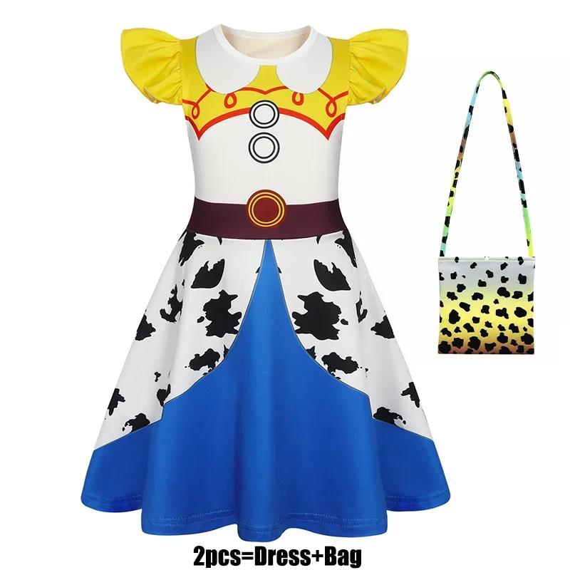 Kids Girls Cosplay Costume for Western Cowgirl Dress for Halloween Birthday Theme Party Outfit Cowboy Hat Scarf Sets