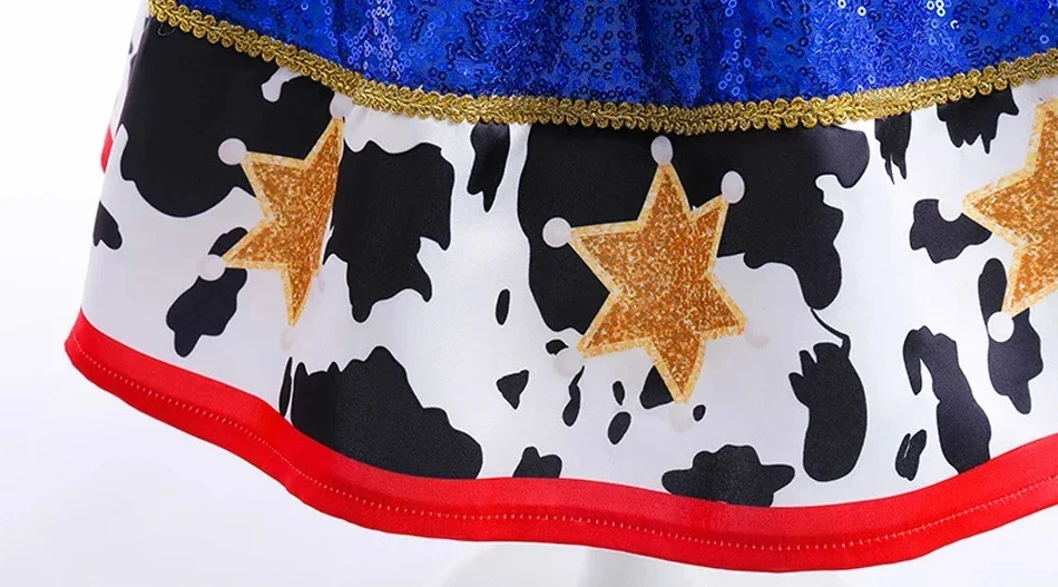 Kids Girls Cosplay Costume for Western Cowgirl Dress for Halloween Birthday Theme Party Outfit Cowboy Hat Scarf Sets