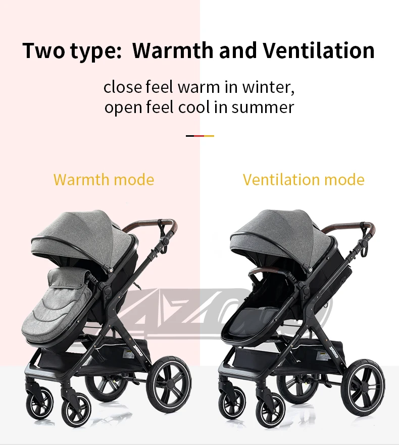 3‑in‑1 Foldable High‑View Baby Stroller Combo with Infant Car Seat, Light‑Weight Aluminum Frame Portable Newborn Carriage, Breathable Summer‑Friendly Baby Pushchair