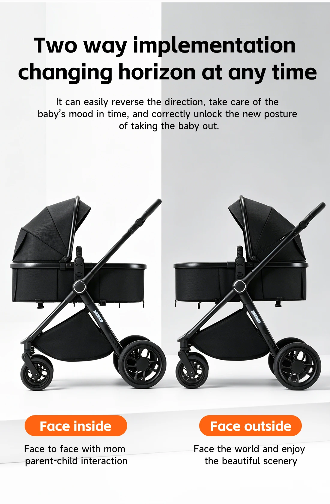 Travel‑Friendly 3‑in‑1 Elevated‑View Newborn Stroller Buggy, Complete with Infant Car Seat, Durable Light Aerospace‑Grade Aluminum Frame, Air‑Flow Mesh Seat for Hot Summer Weather, One‑Step Convenient Folding, Space‑Efficient Baby Trolley