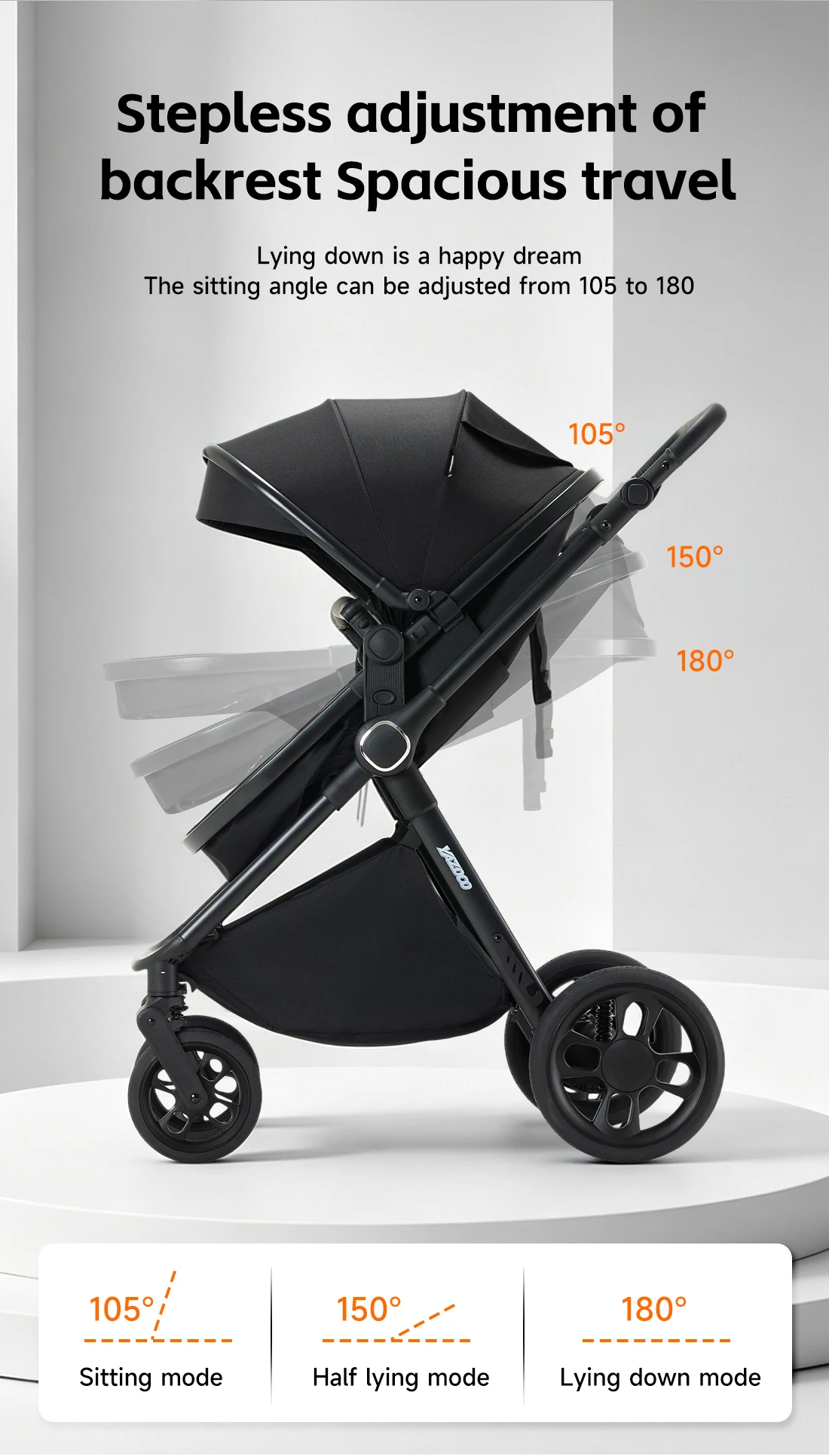 Travel‑Friendly 3‑in‑1 Elevated‑View Newborn Stroller Buggy, Complete with Infant Car Seat, Durable Light Aerospace‑Grade Aluminum Frame, Air‑Flow Mesh Seat for Hot Summer Weather, One‑Step Convenient Folding, Space‑Efficient Baby Trolley