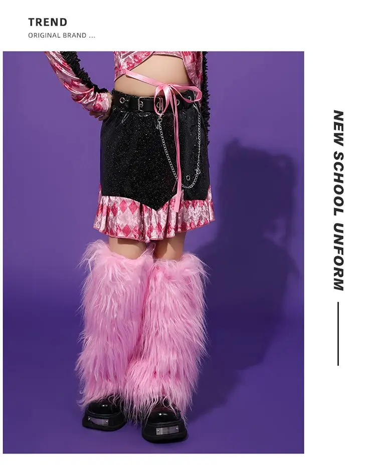 K-pop Y2K Jazz Street Dance Costume Girls Kids Stage Performance Modeling Runway Clothes Tide Shiny Cool Clothes for Children