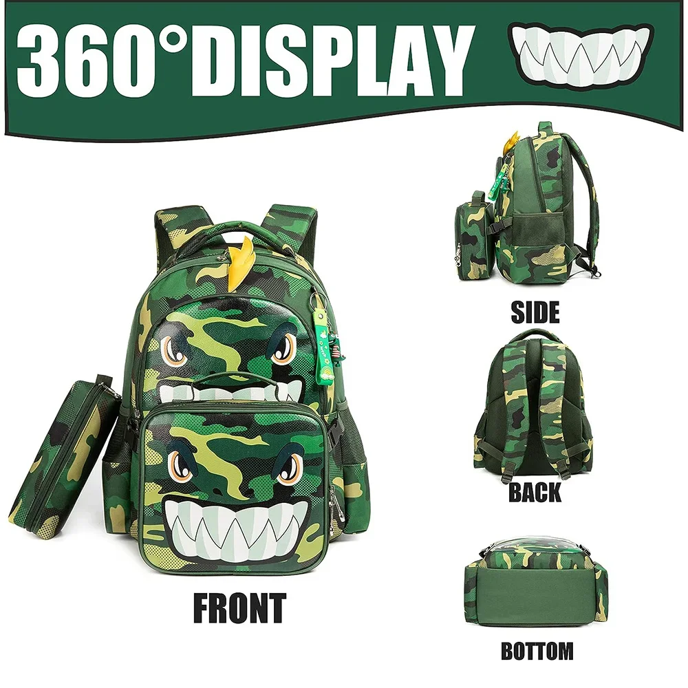 School Backpack for Boys Kids Backpack for Boys Primary School Daypack Elementary Students Kids Schoolbag with Lunch Bag