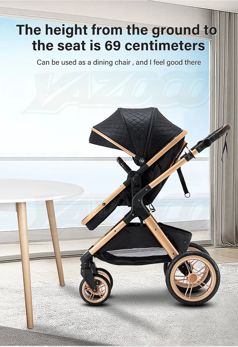 Top Grade All-in-one 3 IN 1 Portable Foldable Baby Travel Carriage Complete Set Containing EU Standard Approved Infant Safety Seat, Multifunctional Combination Design For All Daily Baby Travel Needs With Free Shipping