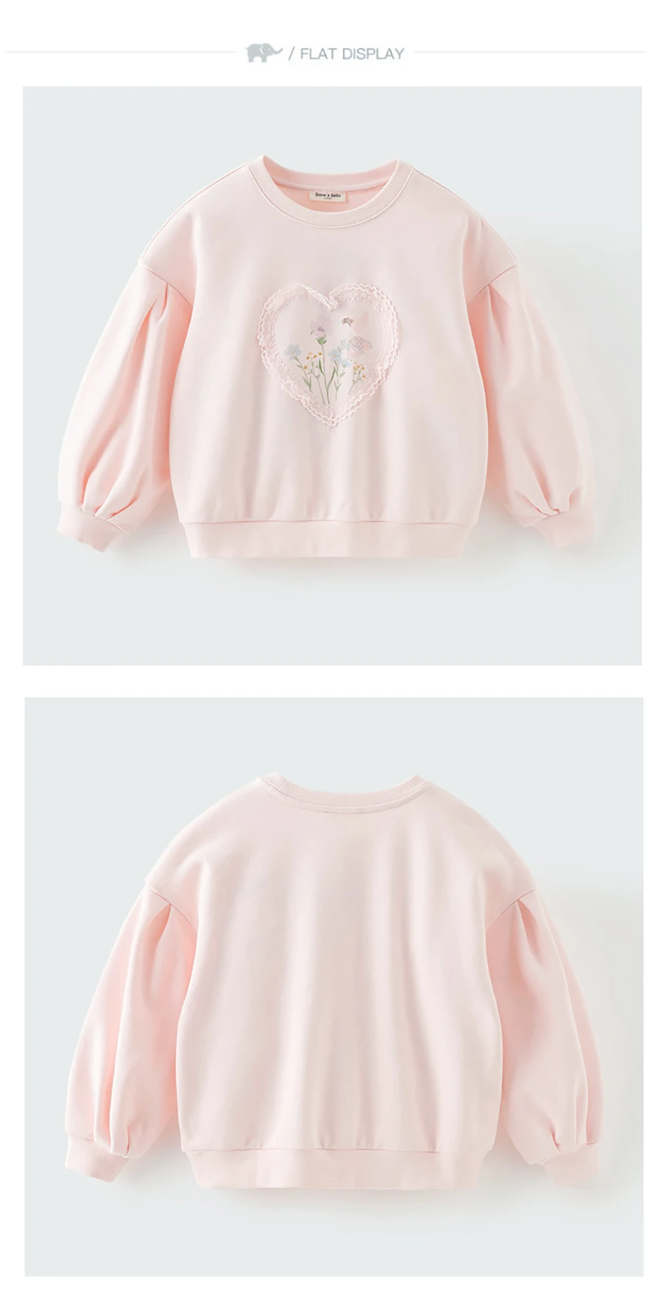 Dave Bella Girls Long Sleeve Pink Pullover 7-13 Years Children Autumn Spring Sweatshit Sweet Outdoor Floral Hoodies DK3262525