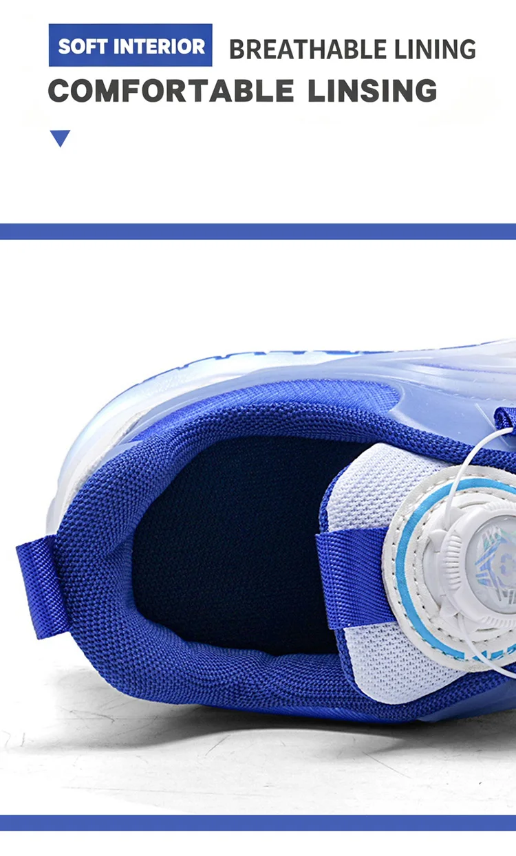 Two Wheels Children's LED Light-Up Roller Skate Shoes Breathable Mesh Kids Boys Girls Glowing Sport Luminous Sneakers Size 29-38