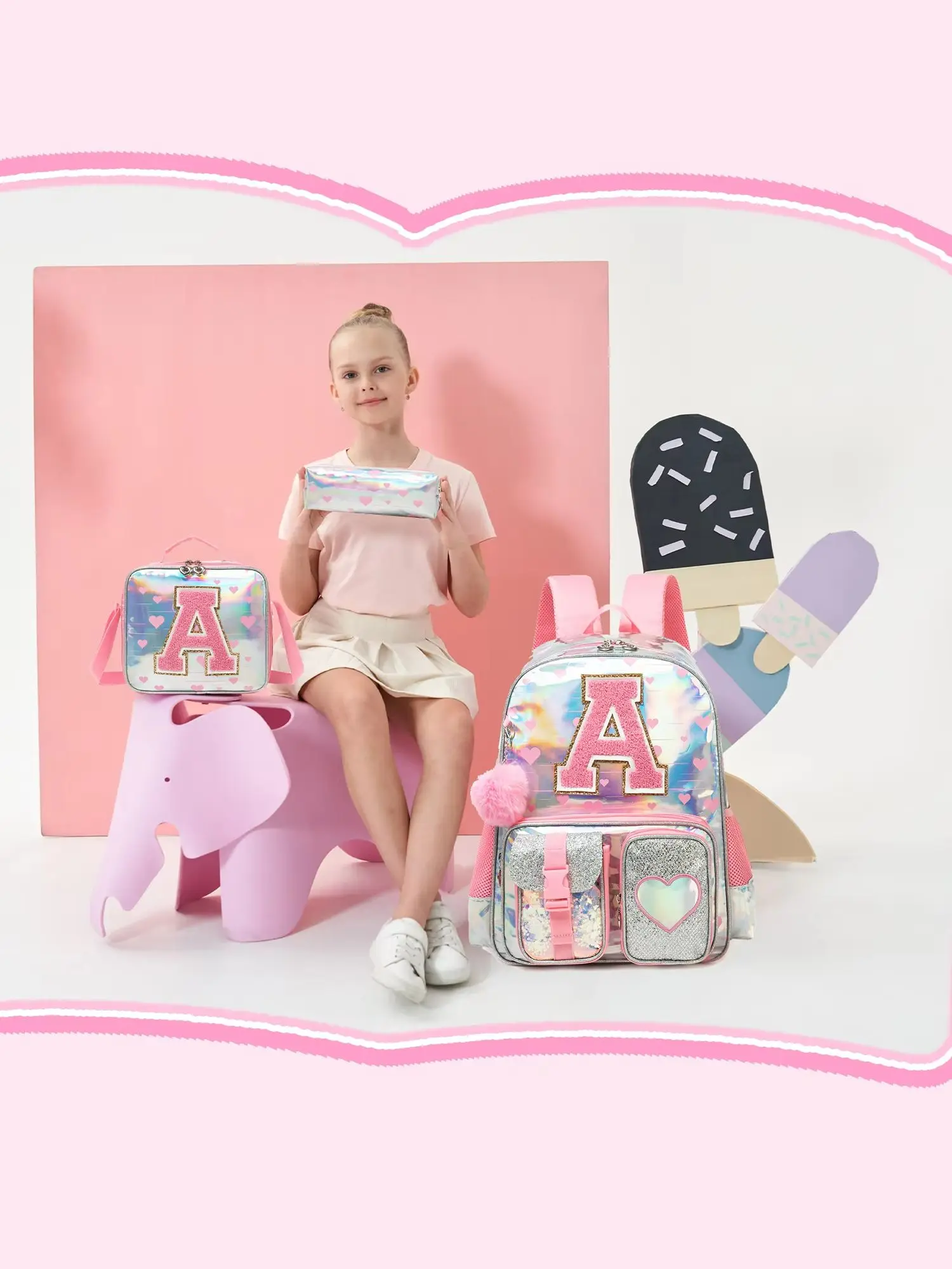 School Backpack for Boys Kids Backpack for Boys Primary School Daypack Elementary Students Kids Schoolbag with Lunch Bag