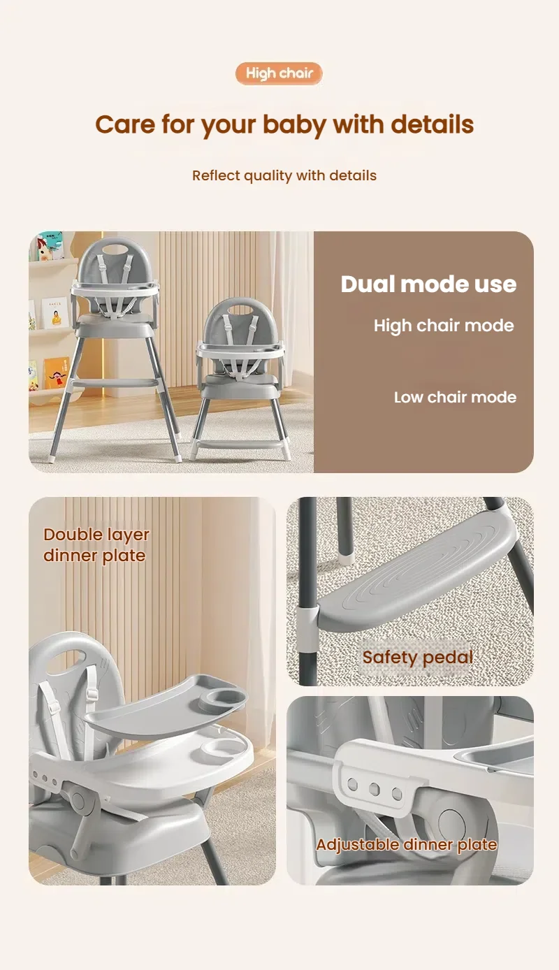 Baby High Chair Baby Dinner Table Chair Multi Functional Infant High Chair