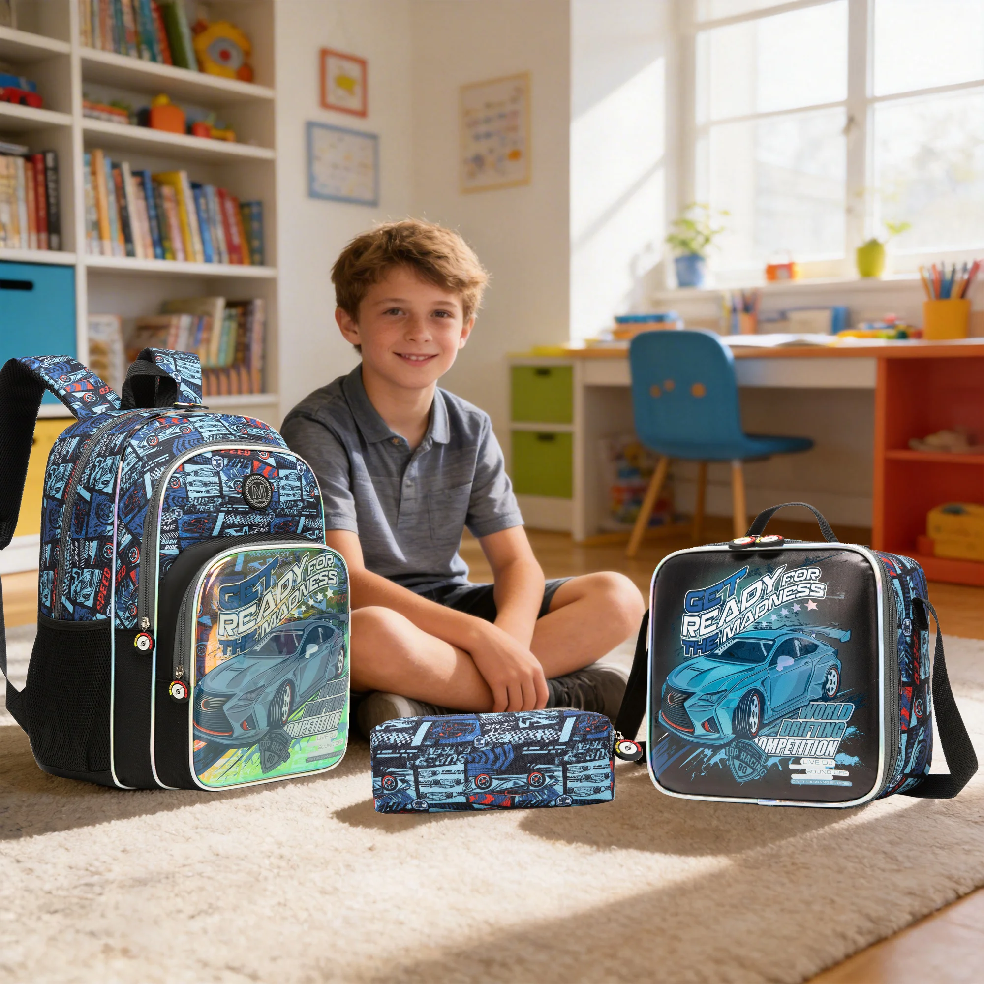 School Backpack for Boys Kids Backpack for Boys Primary School Daypack Elementary Students Kids Schoolbag with Lunch Bag