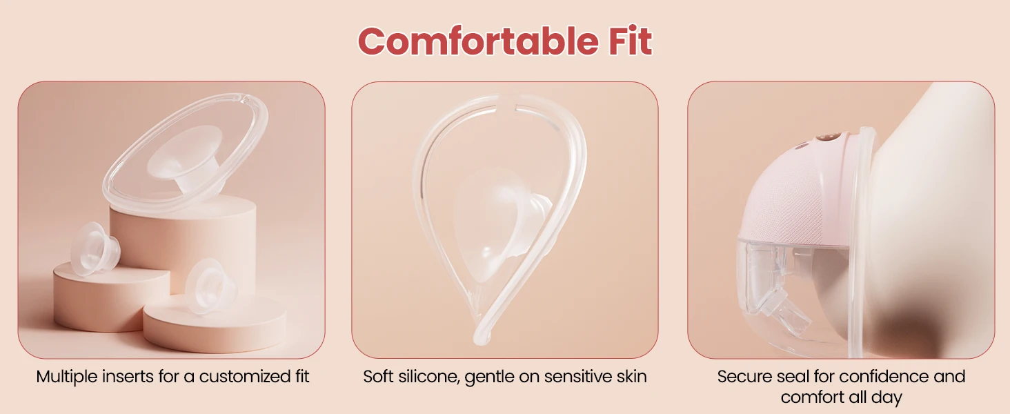 NCVI 2Pack Wearable Breast Pump Hands-Free 1500mAh Battery Quiet LED Display 4 Modes 9 Levels 300mmHg Suction Anti-Leakage 19-24mm Flanges for Nursing Moms