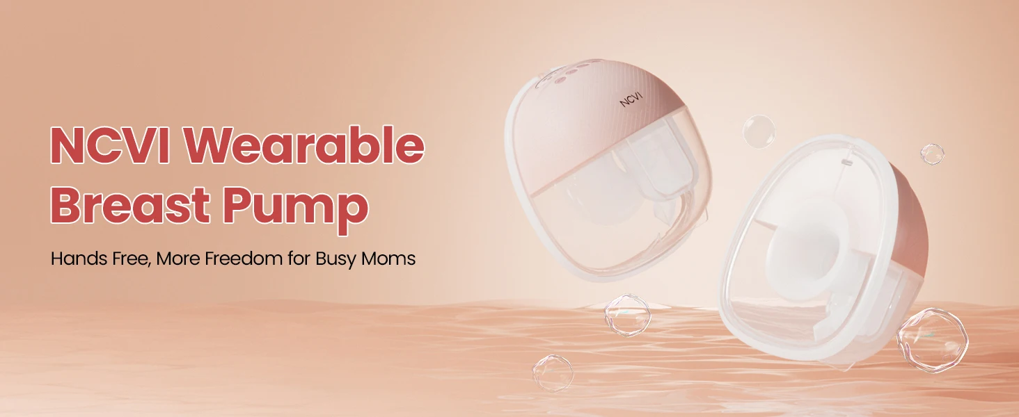 NCVI 2Pack Wearable Breast Pump Hands-Free 1500mAh Battery Quiet LED Display 4 Modes 9 Levels 300mmHg Suction Anti-Leakage 19-24mm Flanges for Nursing Moms