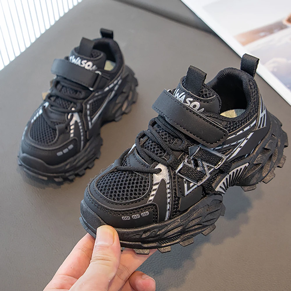 Trend Fashion Children's Sport Shoes PU Leather Breathable Teenager Kid's Sneakers Outdoor Boy's Girl's Running Shoes Teenager