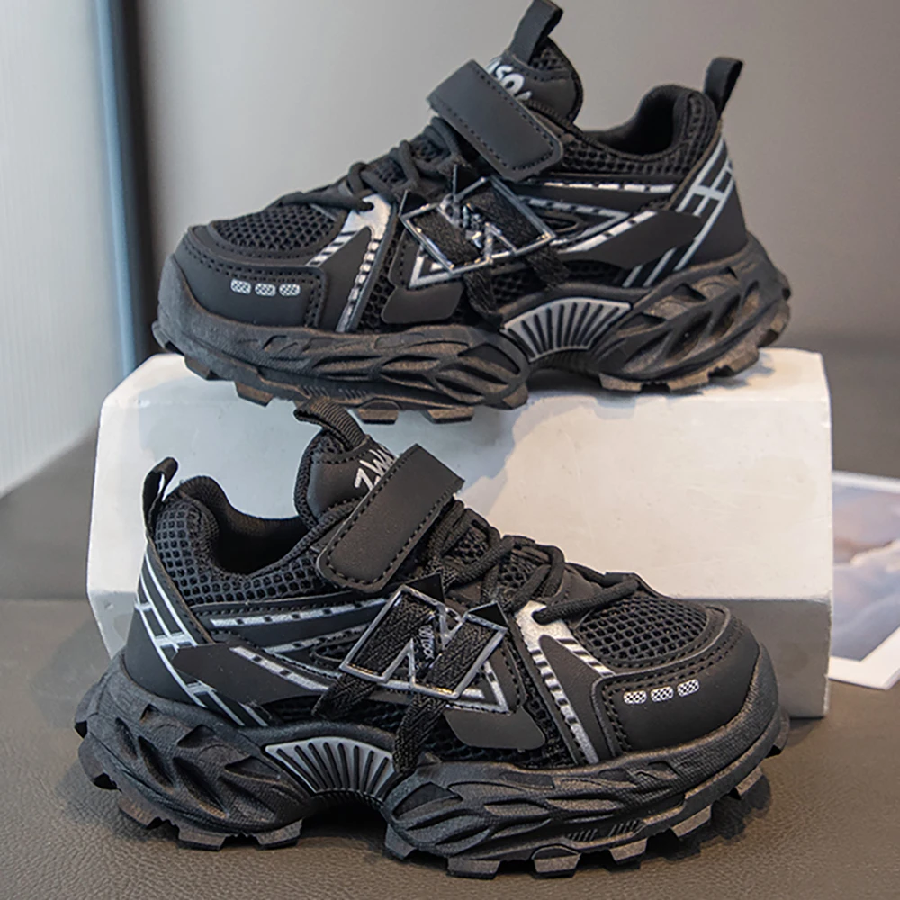Trend Fashion Children's Sport Shoes PU Leather Breathable Teenager Kid's Sneakers Outdoor Boy's Girl's Running Shoes Teenager