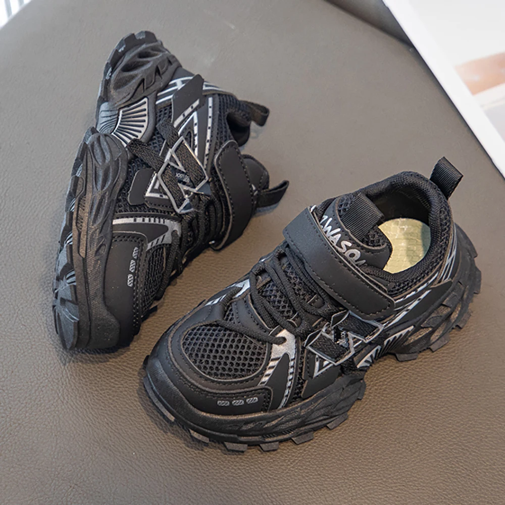 Trend Fashion Children's Sport Shoes PU Leather Breathable Teenager Kid's Sneakers Outdoor Boy's Girl's Running Shoes Teenager