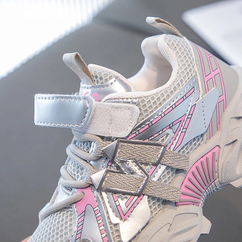 Trend Fashion Children's Sport Shoes PU Leather Breathable Teenager Kid's Sneakers Outdoor Boy's Girl's Running Shoes Teenager